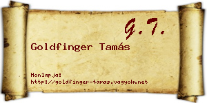 Goldfinger Tamás névjegykártya