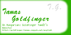 tamas goldfinger business card